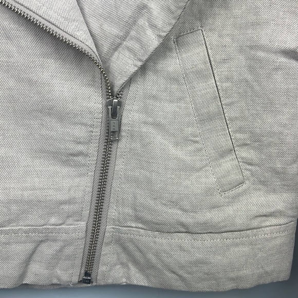 ICHI linen blend zipper closure moto style jacket size 38/ medium - Picture 4 of 10